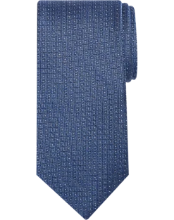 Pronto Uomo Narrow Tie, Blue Micro Square