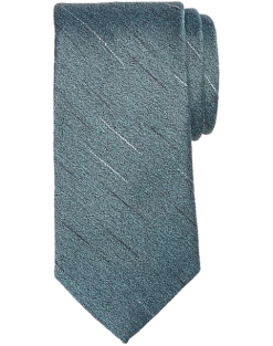 Pronto Uomo Narrow Tie, Teal Sketched Stripe