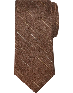 Pronto Uomo Narrow Tie, Rust Sketched Stripe