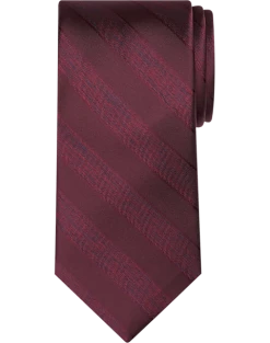 Pronto Uomo Narrow Tie, Burgundy Stripe