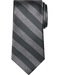 Pronto Uomo Narrow Tie, Charcoal Stripe