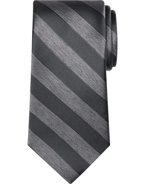 Pronto Uomo Narrow Tie, Charcoal Stripe 3 Pronto Uomo Narrow Tie, Charcoal Stripe