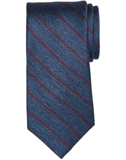Pronto Uomo Narrow Tie, Navy Pencil Stripe