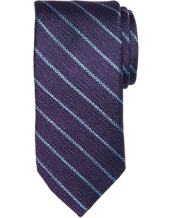 Pronto Uomo Narrow Tie, Purple Pencil Stripe