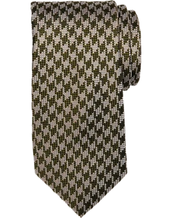 Joseph Abboud Narrow Tie, Olive Shepherd's Check