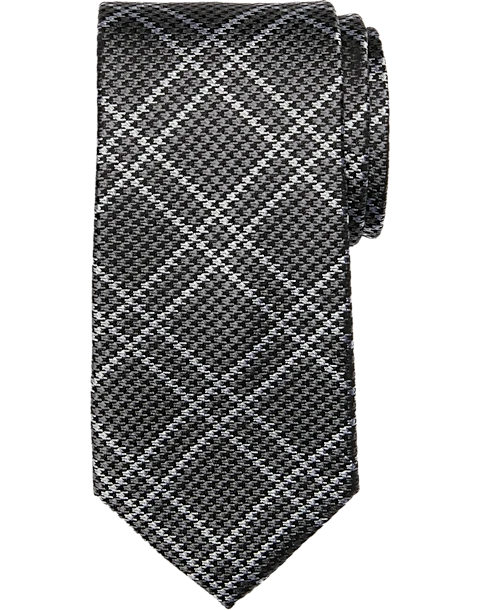 Joseph Abboud Narrow Tie, Black Tonal Plaid 3 Joseph Abboud Narrow Tie, Black Tonal Plaid