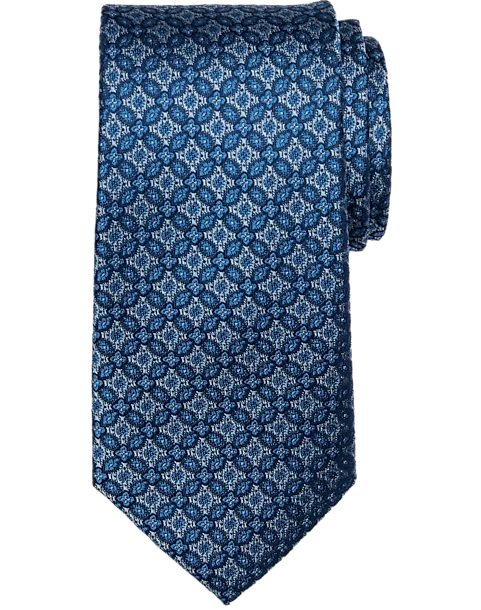 Joseph Abboud Narrow Tie, Blue Medallion 3 Joseph Abboud Narrow Tie, Blue Medallion