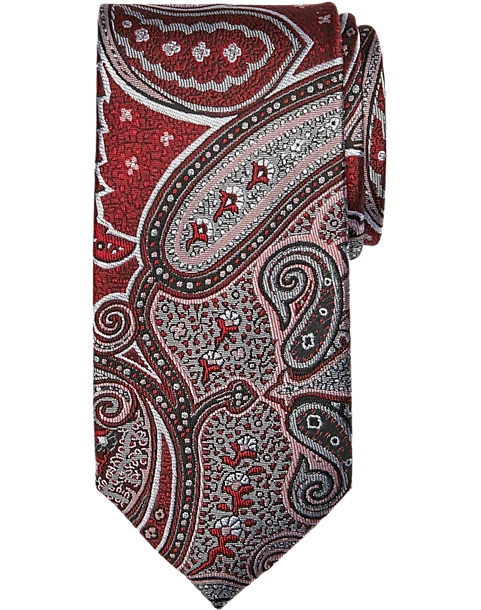 Joseph Abboud Narrow Tie, Red Persian 3 Joseph Abboud Narrow Tie, Red Persian