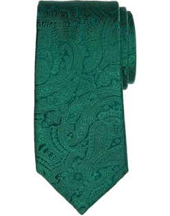 Joseph Abboud Narrow Tie, Green Tonal Paisley