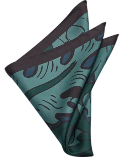 Joseph Abboud Pocket Square, Green Western Floral