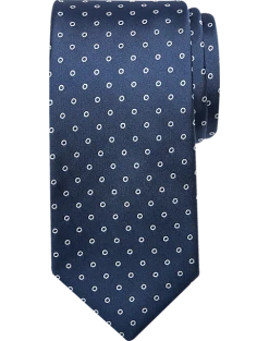 Michael Strahan Narrow Tie, Navy Stylized Dot
