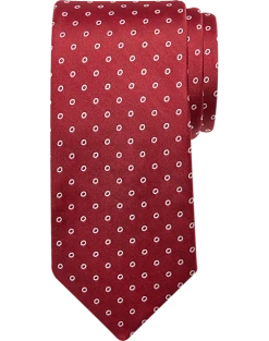 Michael Strahan Narrow Tie, Red Stylized Dot