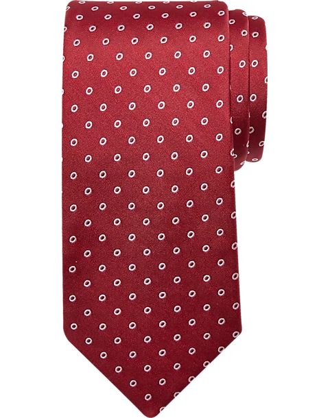 Michael Strahan Narrow Tie, Red Stylized Dot 3 Michael Strahan Narrow Tie, Red Stylized Dot