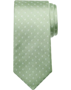 Michael Strahan Narrow Tie, Light Green Stylized Dot