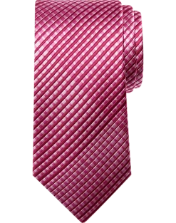 Michael Strahan Narrow Tie, Pink Micro Plaid