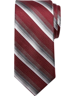 Michael Strahan Narrow Tie, Burgundy Stripe