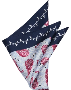 Pronto Uomo Pocket Square, Burgundy Paisley