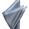 Pronto Uomo Pocket Square, Blue Check -&Collar Shop MW40 8Y82 04 PRONTO UOMO BLUE MAIN