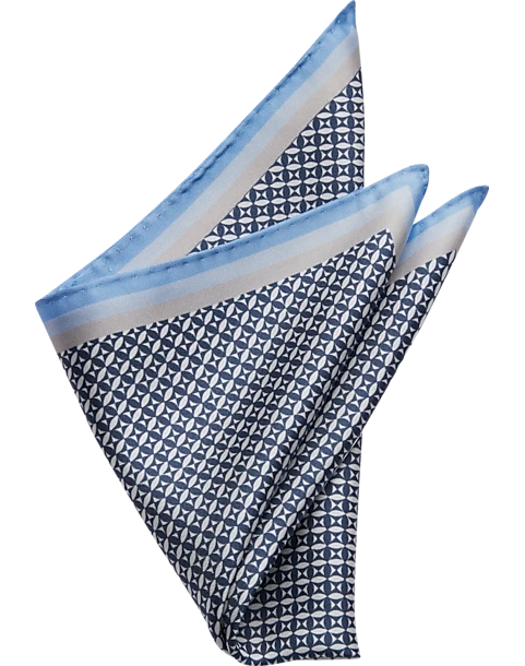 Pronto Uomo Pocket Square, Blue Check 3 Pronto Uomo Pocket Square, Blue Check
