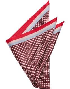 Pronto Uomo Pocket Square, Red Check