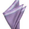 Pronto Uomo Pocket Square, Purple Check