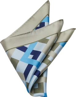 Pronto Uomo Pocket Square, Tan Crisscross