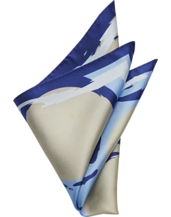 Pronto Uomo Pocket Square, Blue Abstract