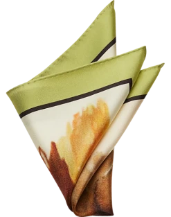 Joseph Abboud Pocket Square, Ivory Abstract Floral