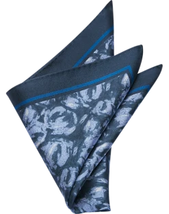 Joseph Abboud Pocket Square, Navy Abstract Swirls