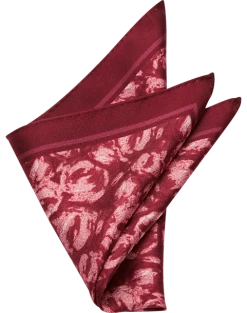Joseph Abboud Pocket Square, Burgundy Abstract Swirls