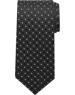 Pronto Uomo Narrow Tie, Black Dot And Diamond