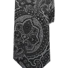 Pronto Uomo Narrow Tie, Black Tonal Paisley -&Collar Shop MW40 8YD4 02 PRONTO UOMO BLACK MAIN