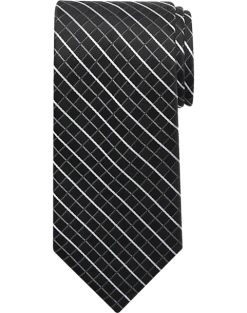Pronto Uomo Narrow Tie, Black Plaid